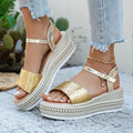 Damen Wedge-Sandaletten mit modischem Korkdesign und komfortablem Fußbett R&B