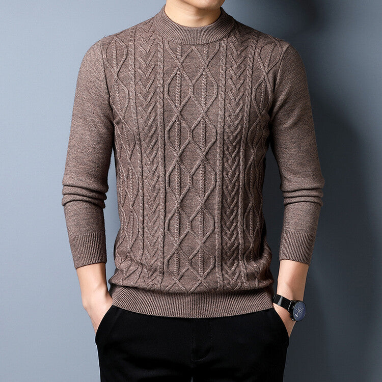 Herren Strickpullover mit strukturiertem Zopfmuster R&B