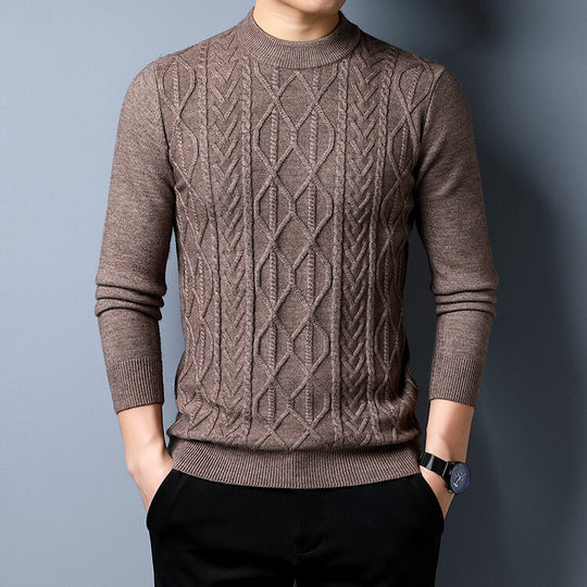 Herren Strickpullover mit strukturiertem Zopfmuster R&B