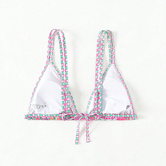 Damen Triangel-Bikinioberteil mit verspieltem Muster R&B