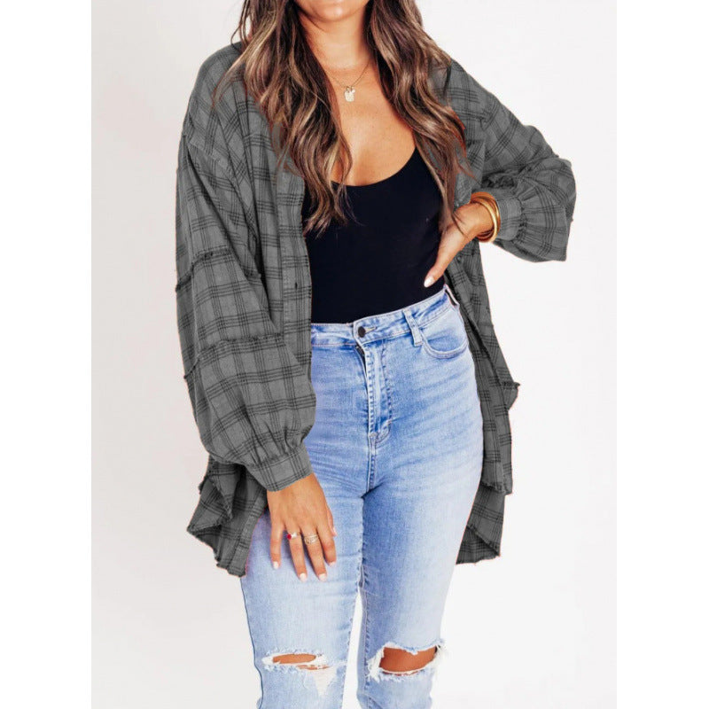 Damen lässige Karottenjacke mit weit geschnittenen Ärmeln R&B