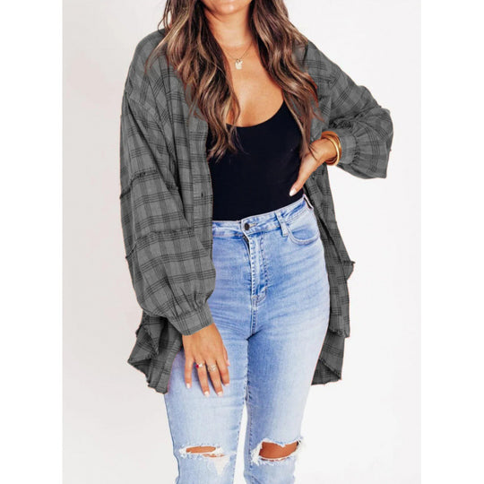 Damen lässige Karottenjacke mit weit geschnittenen Ärmeln R&B