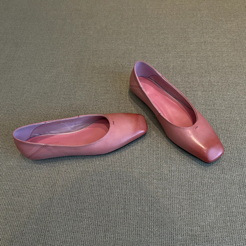 Damen Elegante Flachschuhe mit modischer quadratischer Zehenpartie und hochwertiger Lederverarbeitung R&B