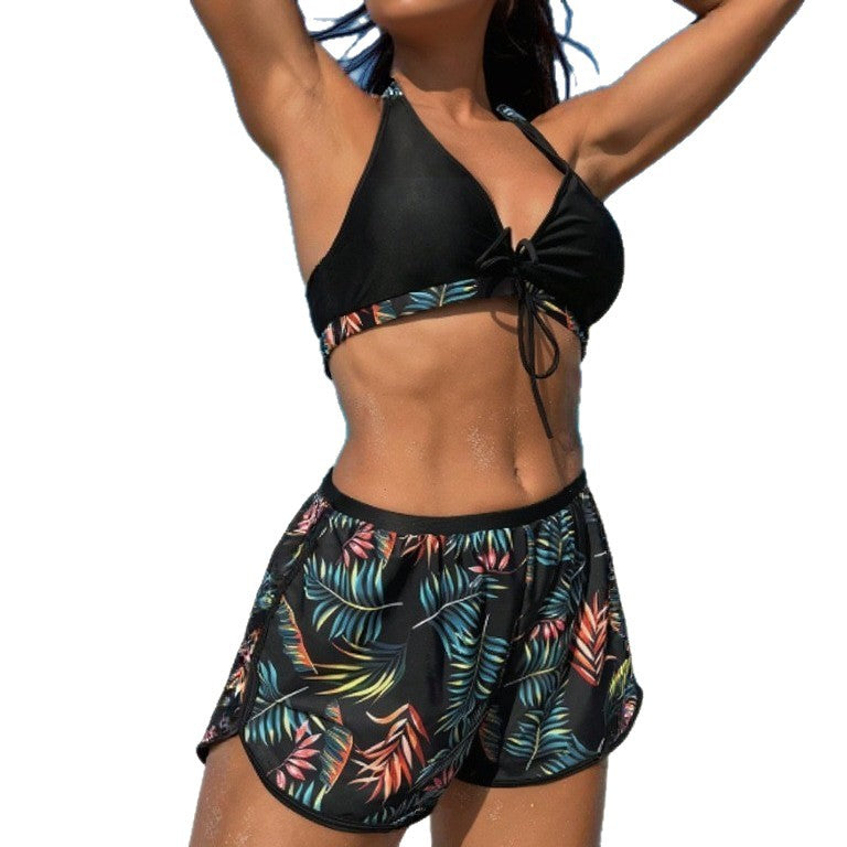Damen Bikini-Set mit verstellbaren Trägern und Floral-Print R&B