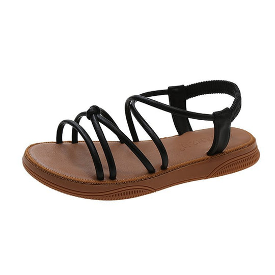Damen bequeme und luftige Sandalen mit elastischen Riemen R&B