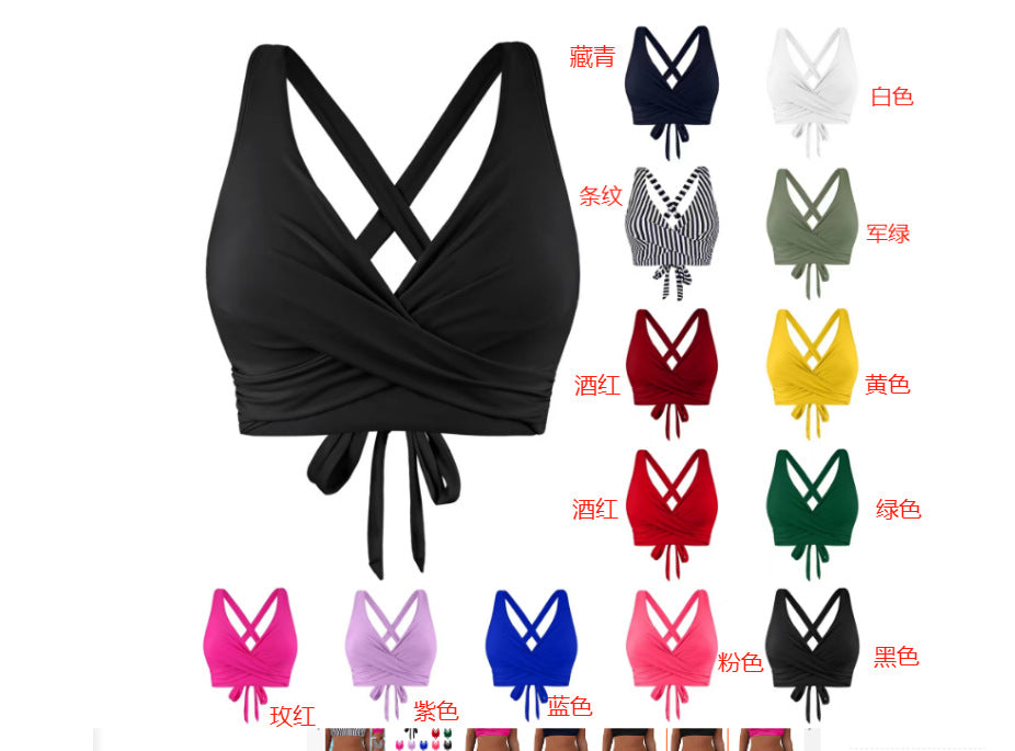 Damen komfortables Wickel-Bikinioberteil R&B