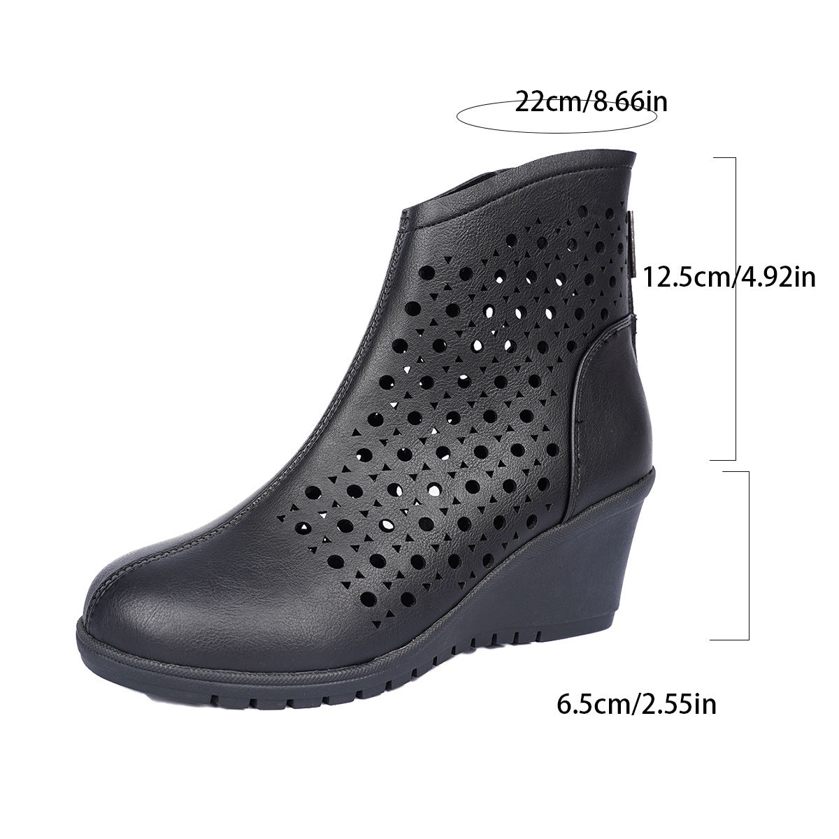 Damen Wedge-Stiefeletten mit perforiertem Obermaterial R&B