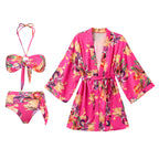 Damen Bikiniset mit floralem Design und modischem Wickelband R&B