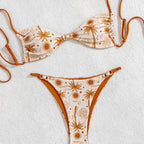Damen Bikini-Set mit raffiniertem Leopardenmuster und eleganten Perlendetails R&B