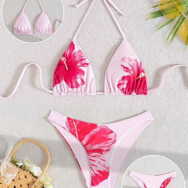 Damen Triangel-Bikini mit floralen Mustern R&B