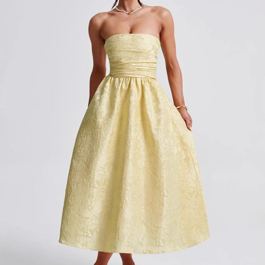 Damen Cocktailkleid mit schimmerndem Stoff und figurbetontem Oberteil R&B