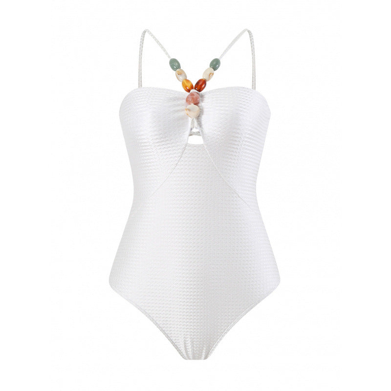 Damen Bandeau-Badeanzug mit asymmetrischem Rock R&B