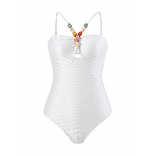 Damen Bandeau-Badeanzug mit asymmetrischem Rock R&B