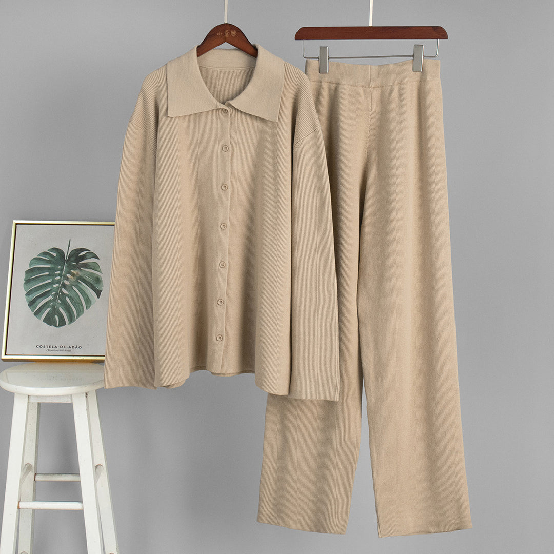 Damen Bequemes Strick-Ensemble aus weicher Baumwolle R&B