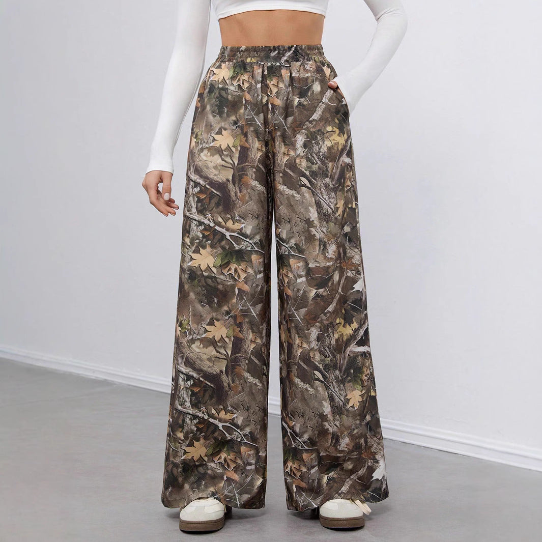 Damen Freizeit Palazzohose im modernen Camouflage-Design R&B
