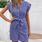 Damen Kurzoverall mit modischen Streifen R&B