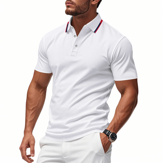 Herren Polo-Shirt mit modernem Kragen und atmungsaktiver Struktur R&B