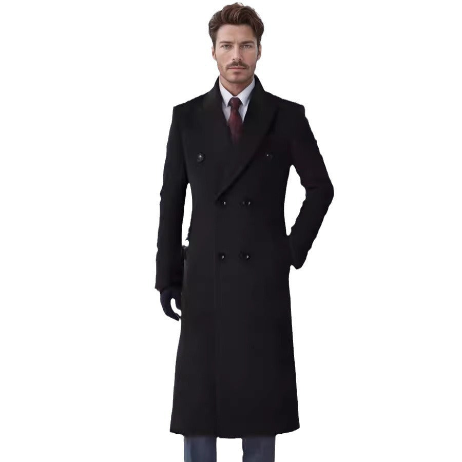 Herren doppelreiher Übermantel mit elegantem Schnitt und praktischen Taschen R&B