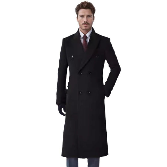 Herren doppelreiher Übermantel mit elegantem Schnitt und praktischen Taschen R&B
