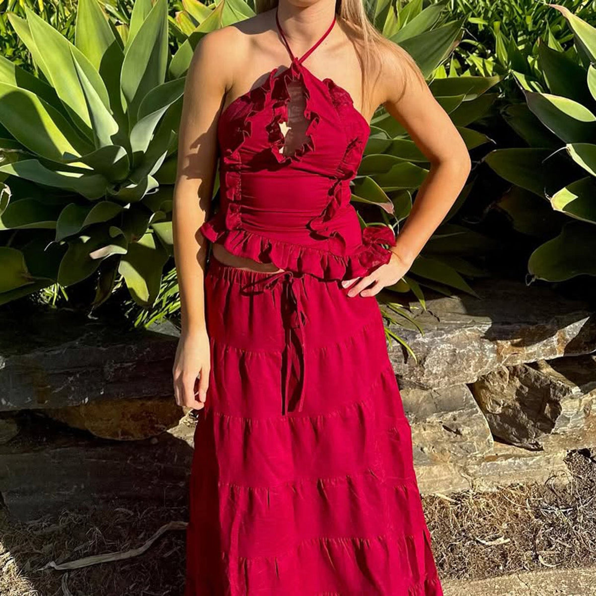 Damen Blusenkleid mit floralen Details R&B