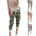 Damen nan lässige Camouflage Jogginghose mit Kordelzug und gerippten Bündchen R&B