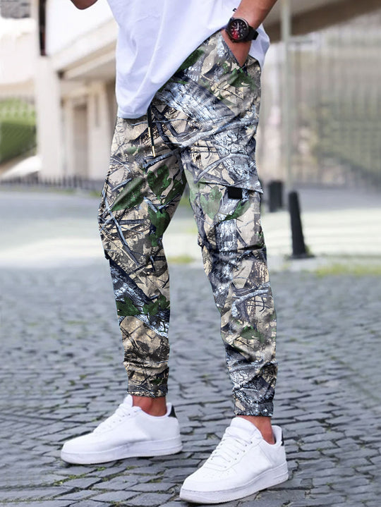 Herren vielseitige Cargo-Hose mit elastischem Bund und praktischen Reißverschlusstaschen R&B