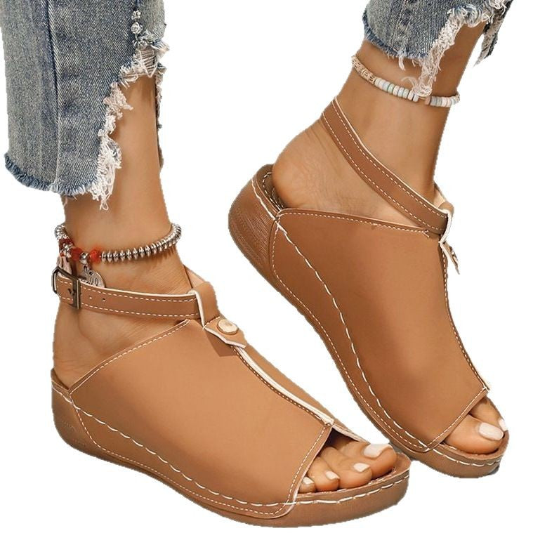 Damen Komfortable Zehentrenner-Sandalen mit verstellbarem Riemendesign R&B