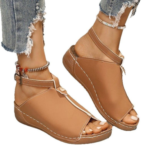 Damen Komfortable Zehentrenner-Sandalen mit verstellbarem Riemendesign R&B