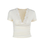 Damen elegantes Spitzenoberteil R&B