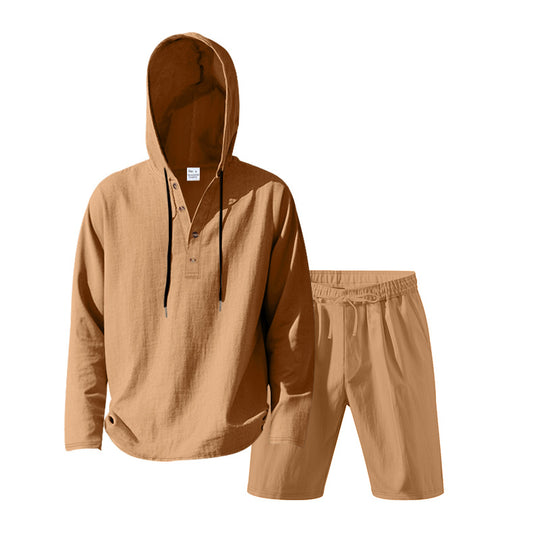 Herren lässiges Freizeit-Set mit Hoodie und Shorts R&B