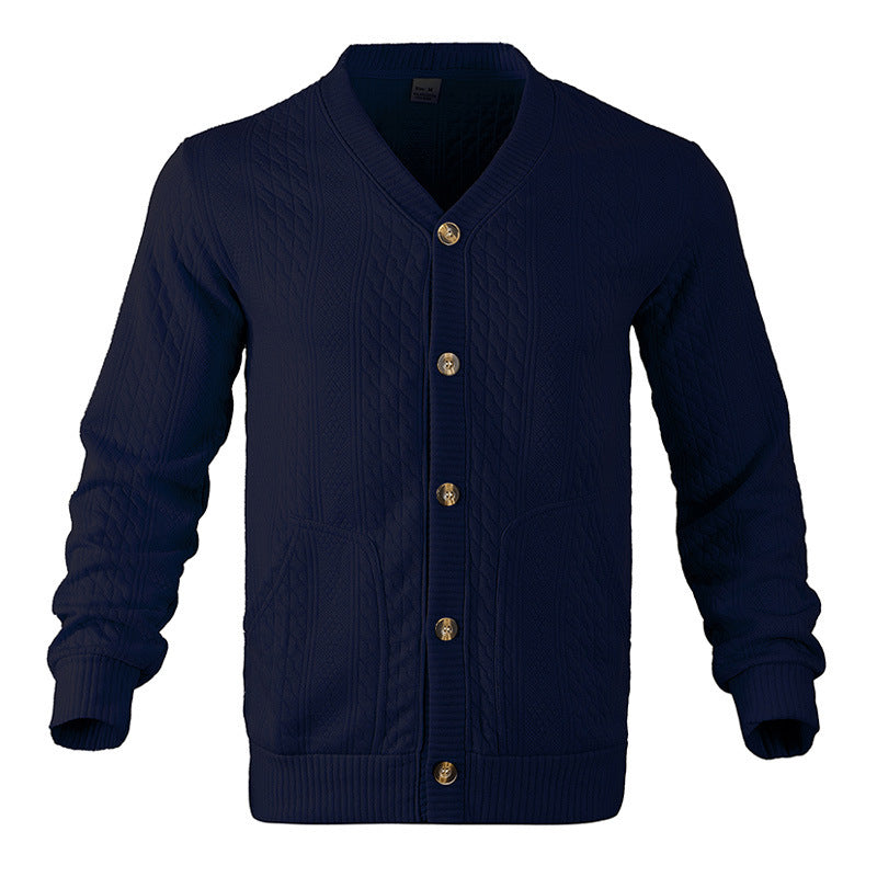 Herren Strickjacke mit strukturierter Oberfläche und praktischen Taschen R&B
