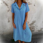 Damen Hemdkleid aus leichtem Stoff mit Knopfdetails R&B