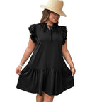 Damen Sommerkleid mit Rüschen und Taschen R&B