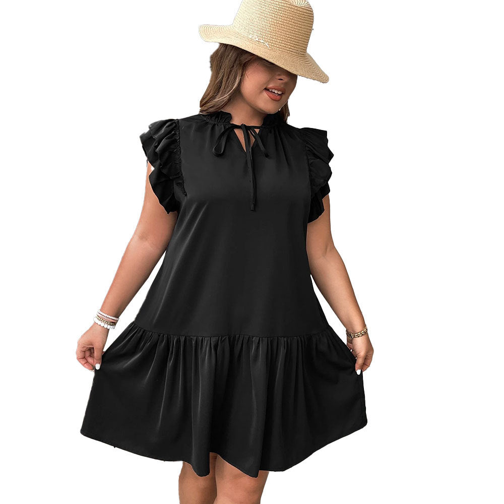Damen Sommerkleid mit Rüschen und Taschen R&B