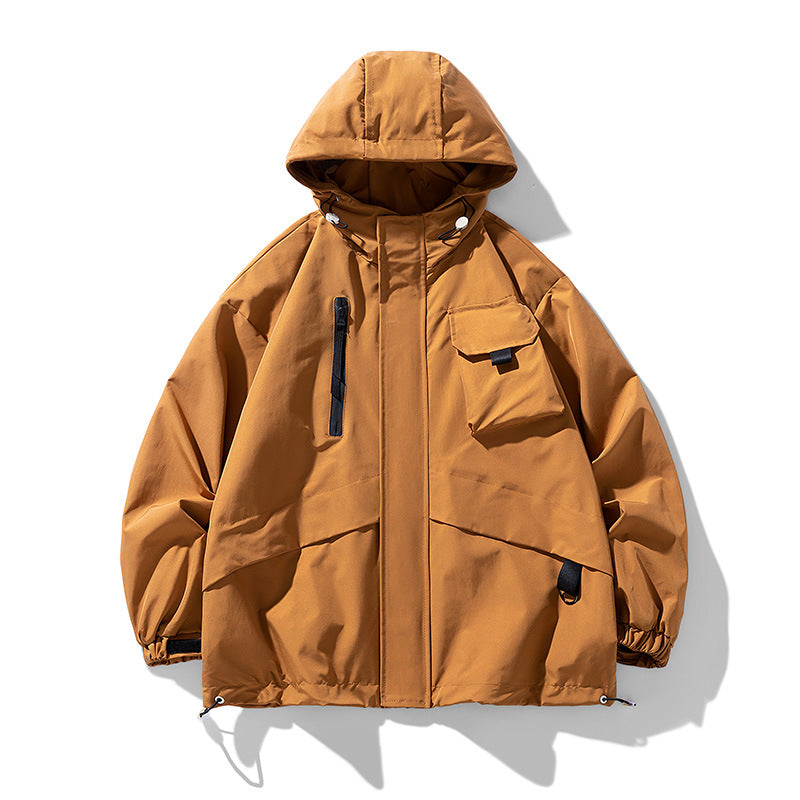 Herren technische Outdoor-Jacke mit multifunktionalen Taschen und verstellbarer Kapuze R&B