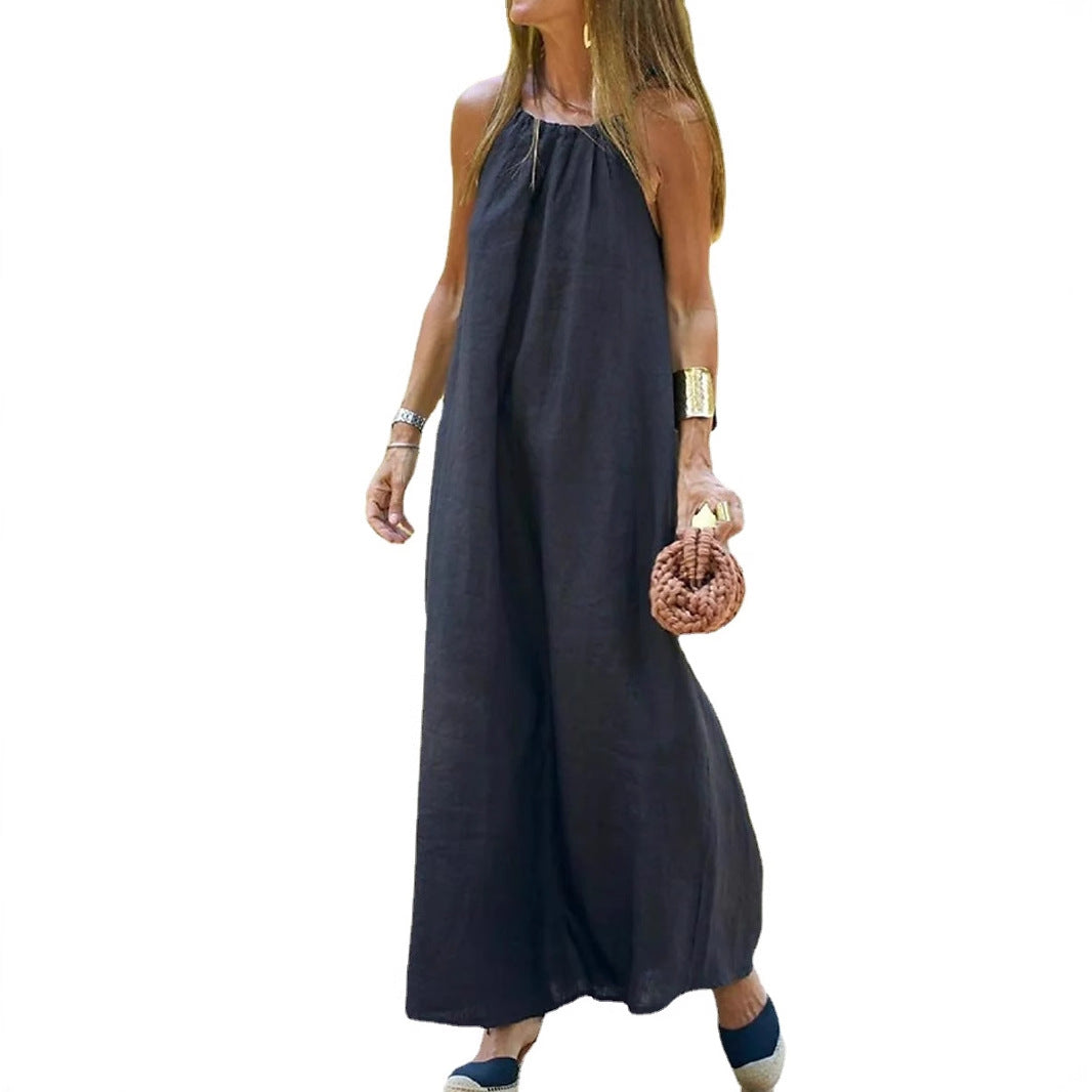 Damen Maxikleid mit Spaghettiträgern und elegantem fließendem Schnitt R&B