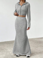 Damen Hoodie und Maxi-Rock Set R&B