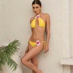 Damen Triangel-Bikini mit floralem Detail R&B
