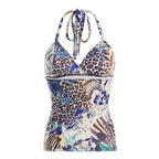 Damen-Bikinitop mit floralem und animalischem Muster R&B