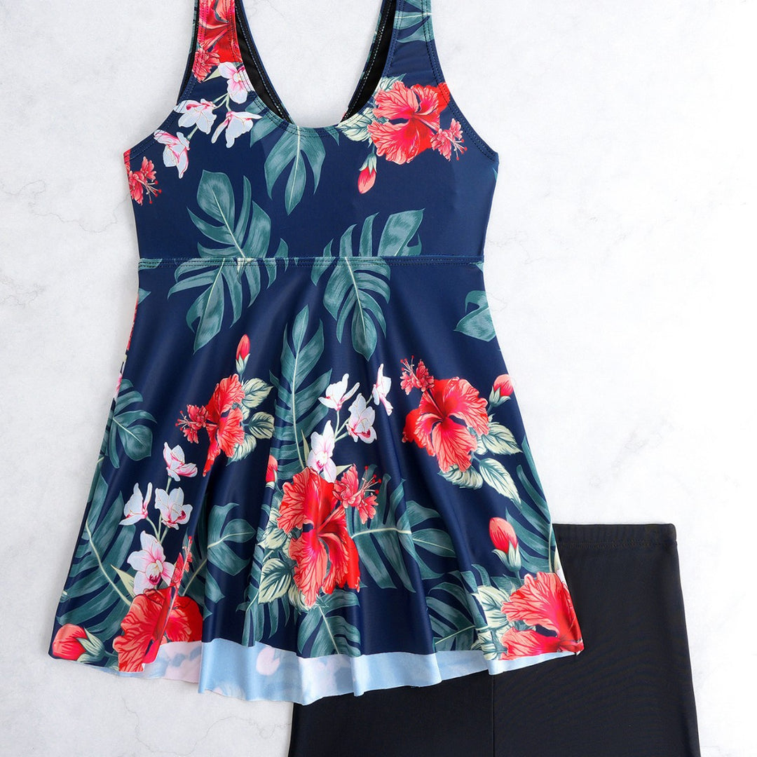 Damen Tankini-Set mit floralem Design und verstellbarem Oberteil R&B