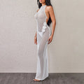 Damen Netzkleid mit floralen Akzenten R&B