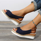 Damen Wedge-Pantoletten mit dekorativem Knoten-Design und komfortablem Fußbett R&B