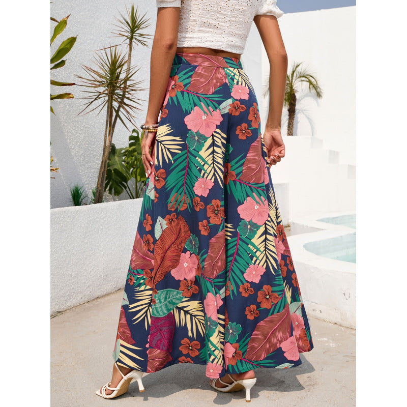 Damen Maxirock mit floralem Print und fließendem Stoff R&B
