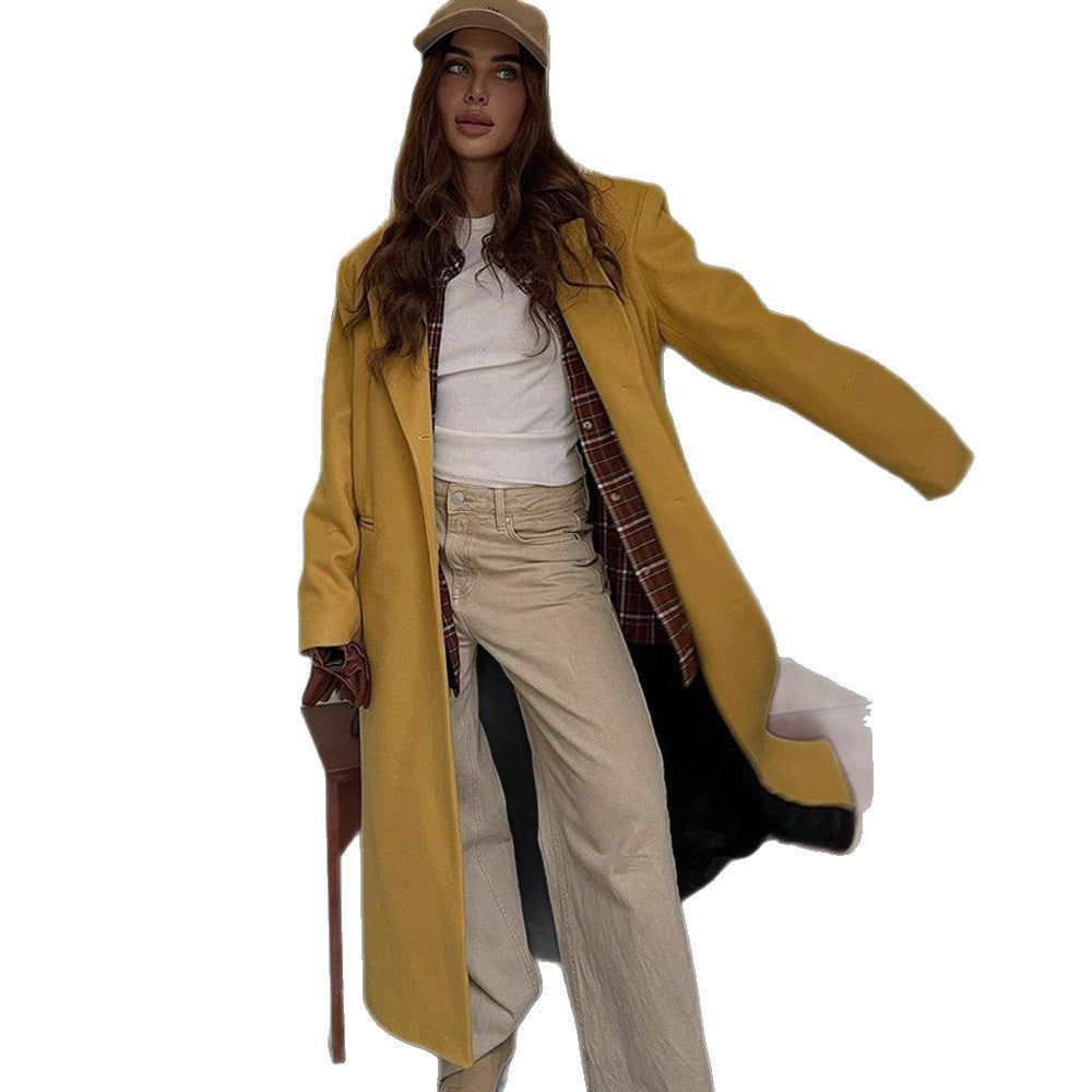 Damen Oversized Wollmantel mit stilvollem Schnitt R&B
