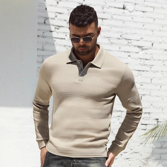 Herren Langarm Poloshirt R&B