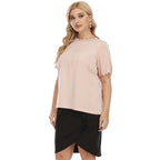 Damen elegantes Oberteil mit wellenförmigem Ausschnitt R&B