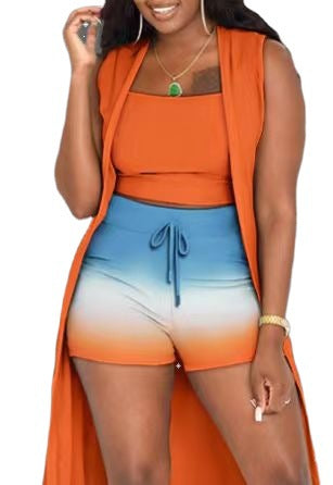 Damen Glamouröses Kurzoutfit mit Leopardenmuster und funkelnden Akzenten R&B