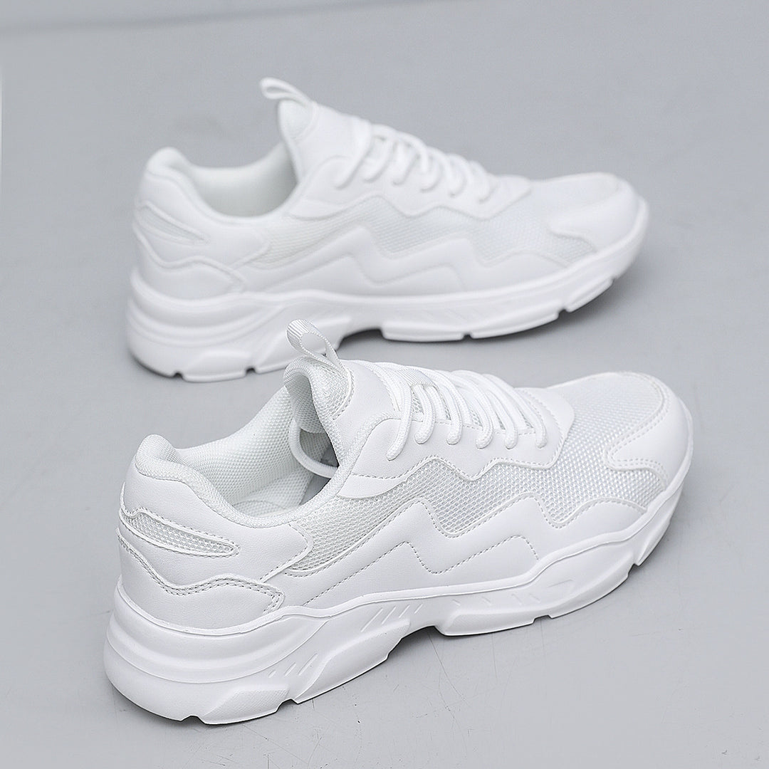 Unisex nan Plateau-Sneaker mit atmungsaktivem Mesh-Obermaterial, gepolsterter Fersenkappe und profilierter Gummilaufsohle R&B