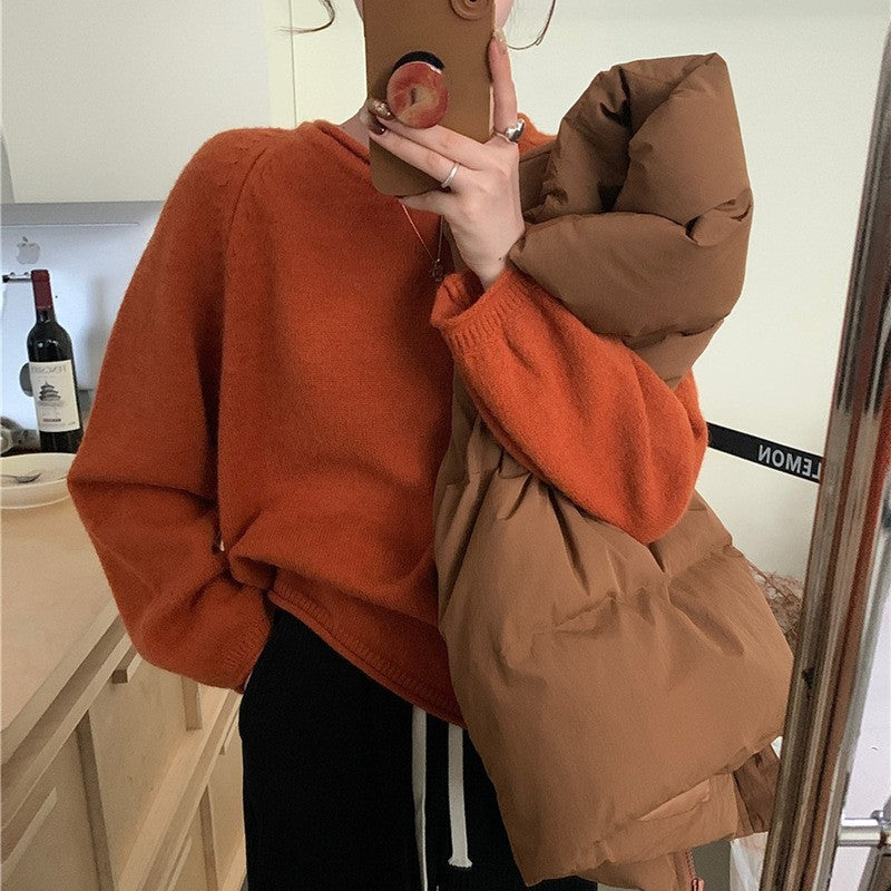 Damen Lässiger Pullover mit voluminösen Ärmeln und weichem Material R&B