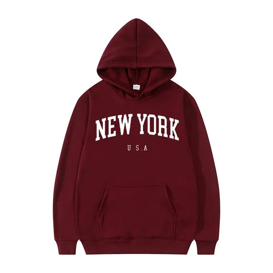 Damen Kapuzenpullover mit modischem New York Print und bequemer Passform R&B